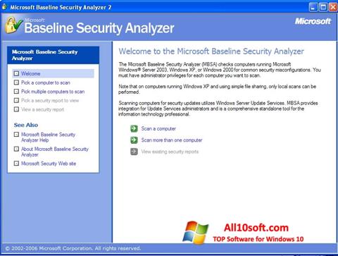 Ekran görüntüsü Microsoft Baseline Security Analyzer Windows 10
