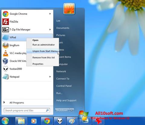 Ekran görüntüsü ViStart Windows 10