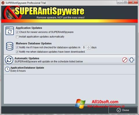 Ekran görüntüsü SUPERAntiSpyware Windows 10
