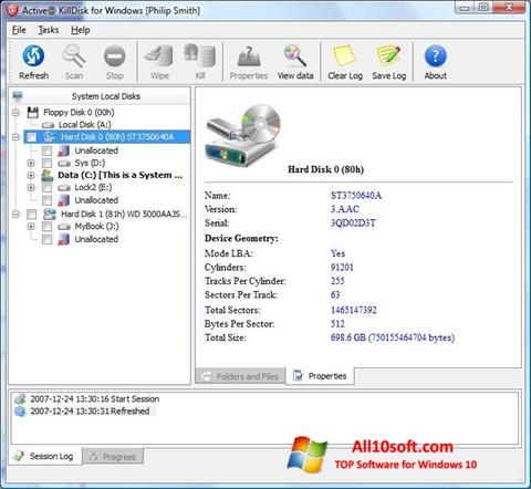 Ekran görüntüsü Active KillDisk Windows 10