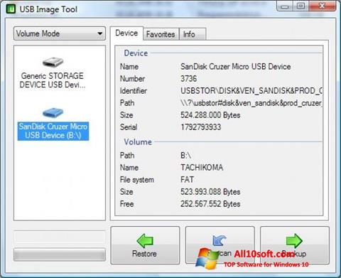 Ekran görüntüsü USB Image Tool Windows 10