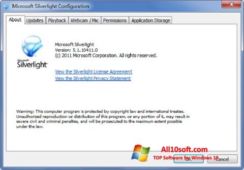 Ekran görüntüsü Microsoft Silverlight Windows 10
