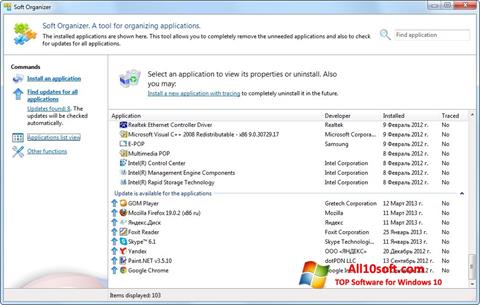 Ekran görüntüsü Soft Organizer Windows 10