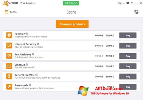 Ekran görüntüsü Avast Free Antivirus Windows 10