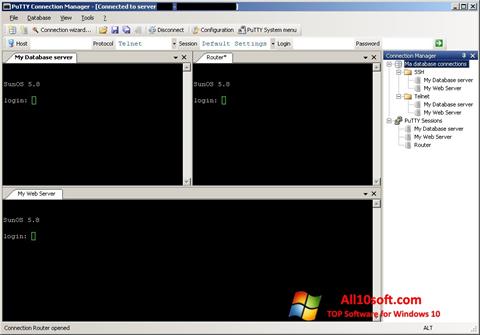 Ekran görüntüsü PuTTY Connection Manager Windows 10