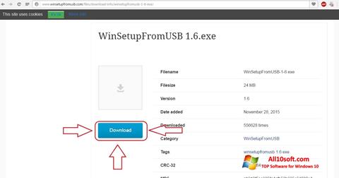 Ekran görüntüsü WinSetupFromUSB Windows 10