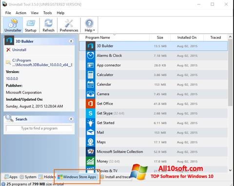 Ekran görüntüsü Uninstall Tool Windows 10
