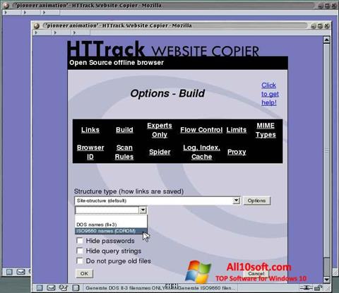 Ekran görüntüsü HTTrack Website Copier Windows 10
