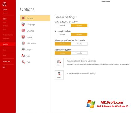 Ekran görüntüsü PDF Architect Windows 10