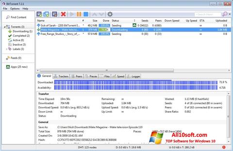 Ekran görüntüsü BitTorrent Windows 10