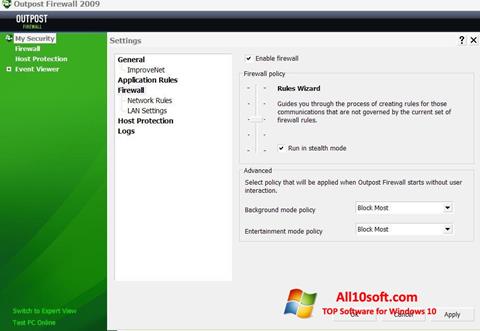 Ekran görüntüsü Outpost Firewall Free Windows 10