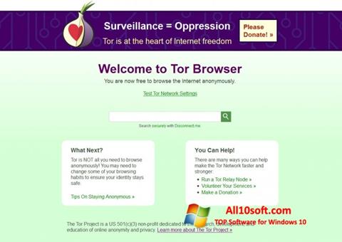 Ekran görüntüsü Tor Windows 10
