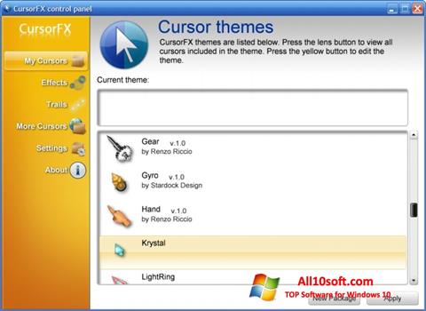 Ekran görüntüsü CursorFX Windows 10