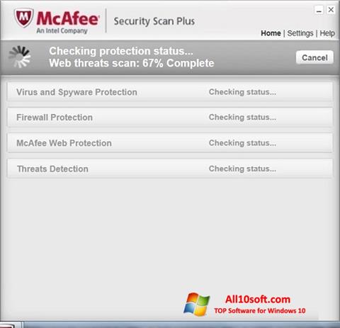 Ekran görüntüsü McAfee Security Scan Plus Windows 10