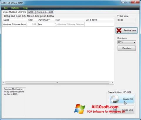 Ekran görüntüsü XBoot Windows 10