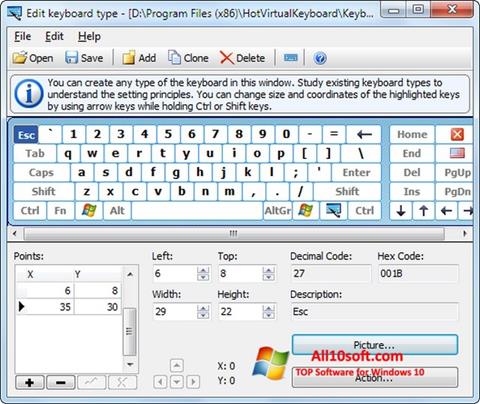 Ekran görüntüsü Virtual Keyboard Windows 10
