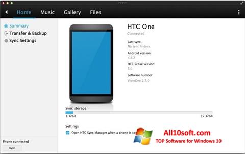Ekran görüntüsü HTC Sync Windows 10