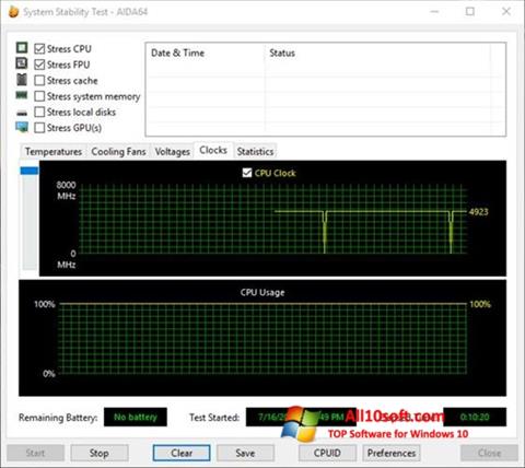 Ekran görüntüsü CPU Stability Test Windows 10