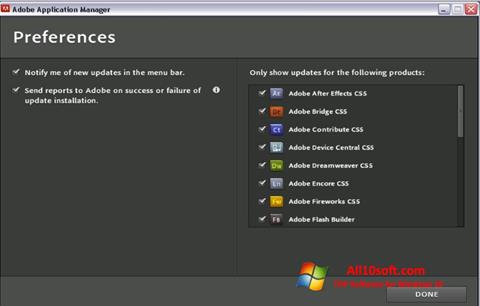 Ekran görüntüsü Adobe Application Manager Windows 10
