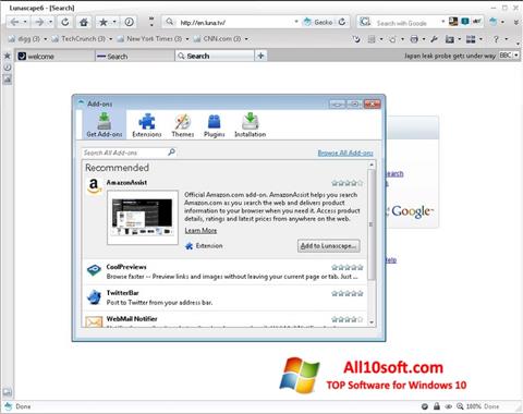 Ekran görüntüsü Lunascape Windows 10
