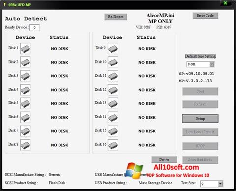 Ekran görüntüsü AlcorMP Windows 10