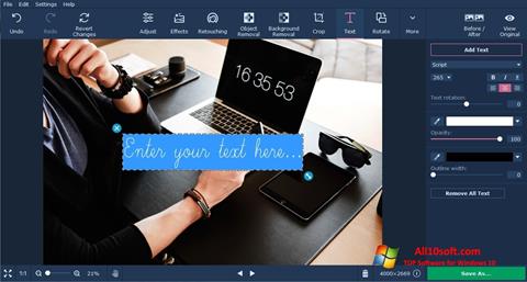Ekran görüntüsü Movavi Photo Editor Windows 10