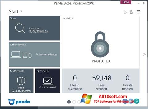 Ekran görüntüsü Panda Global Protection Windows 10