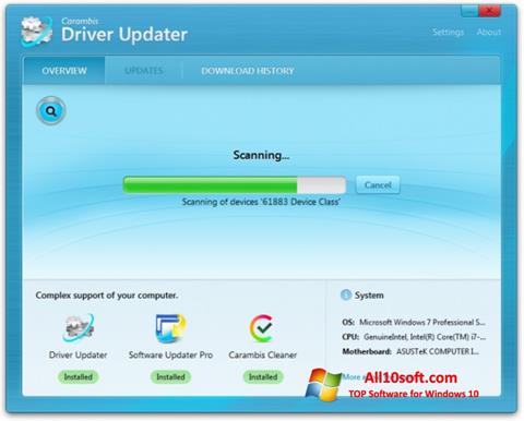 Ekran görüntüsü Carambis Driver Updater Windows 10