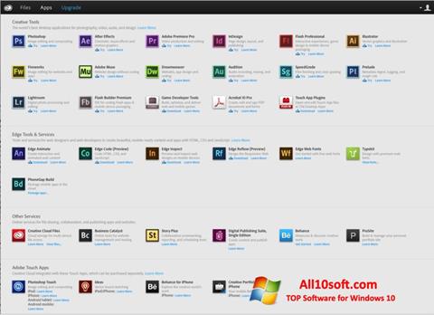 Ekran görüntüsü Adobe Creative Cloud Windows 10