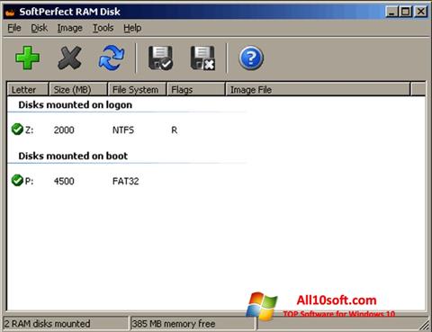 Ekran görüntüsü SoftPerfect RAM Disk Windows 10