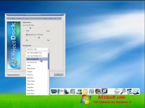 Ekran görüntüsü ObjectDock Windows 10