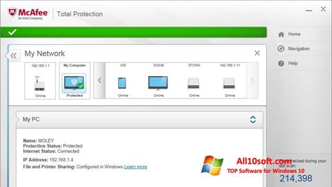 Ekran görüntüsü McAfee Total Protection Windows 10