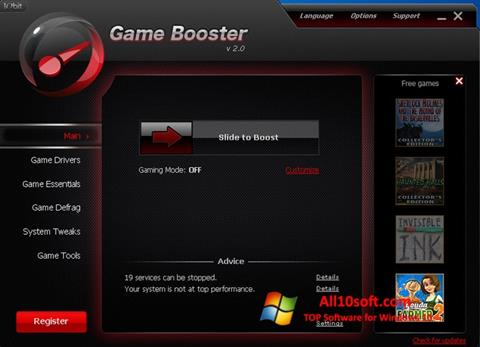 Ekran görüntüsü Game Booster Windows 10