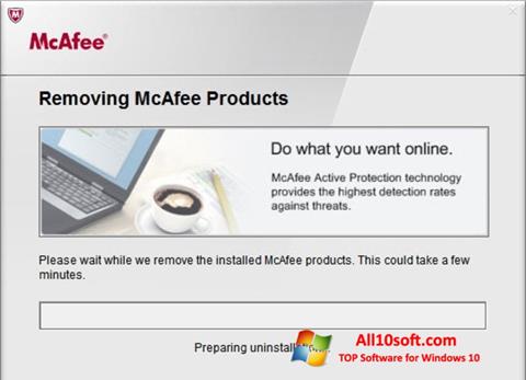 Ekran görüntüsü McAfee Consumer Product Removal Tool Windows 10
