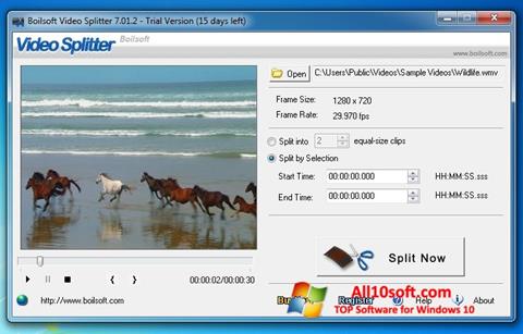 Ekran görüntüsü Boilsoft Video Splitter Windows 10